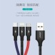 واحد يسحب ثلاثة كبلات بيانات الهاتف المحمول USB شحن الهاتف المحمول هو مناسب لكابل شحن Apple Android Type-C Nylon