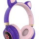 طالب Hengjue الجديد Cute Cat Cat Ear Head يرتدي كرتون اللاسلكي LED LED LED Bluetooth Game Headset