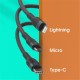 Android Tpye-C الهاتف المحمول Metal 1M Data Cable USB مناسب لشحن Apple Lives Line 5A خط الشحن السريع بالجملة