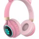 طالب Hengjue الجديد Cute Cat Cat Ear Head يرتدي كرتون اللاسلكي LED LED LED Bluetooth Game Headset