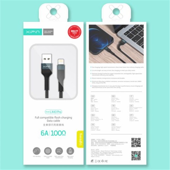 Android Tpye-C الهاتف المحمول Metal 1M Data Cable USB مناسب لشحن Apple Lives Line 5A خط الشحن السريع بالجملة