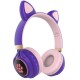 طالب Hengjue الجديد Cute Cat Cat Ear Head يرتدي كرتون اللاسلكي LED LED LED Bluetooth Game Headset