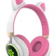 طالب Hengjue الجديد Cute Cat Cat Ear Head يرتدي كرتون اللاسلكي LED LED LED Bluetooth Game Headset