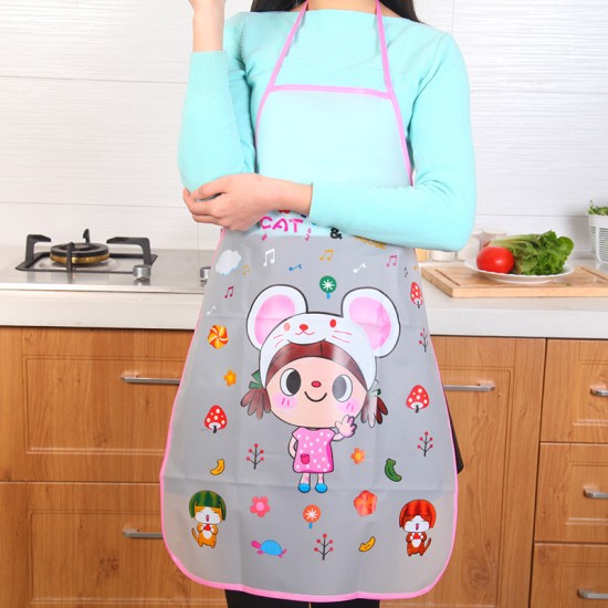 eBay Amazon الكورية النسخة الكورية من Cartoon Princess Apron Apron Kitchen Oil -مقاومة للماء أكمامًا نصف جسم ساحة