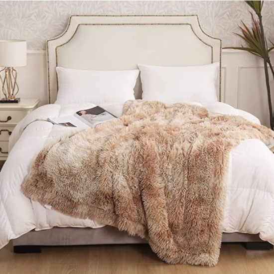 الطبقة المزدوجة بالجملة 500GSM Minky Plush Bed Luxury Soft PV PV PV Sherpa Faux Fur Blayts Throw for Winter Bed Sofa Couch