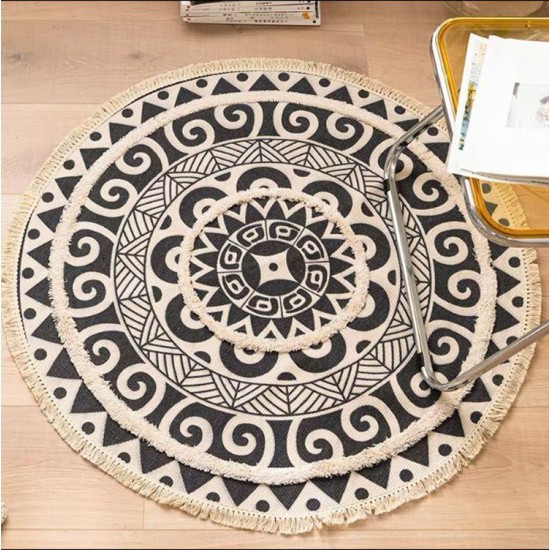 الجملة مخصصة جولة القطن تابيس الشمال Tashel Tassel Boho Hotel Office Modern Area Carpets Carpets Rugs لغرفة المعيشة ديكور المنزل