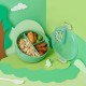 Big Heart Dinosaur Bento Box Creative Round Cute Cartoon Portable Congry Box (بما في ذلك Spoon Fork)