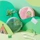 Big Heart Dinosaur Bento Box Creative Round Cute Cartoon Portable Congry Box (بما في ذلك Spoon Fork)