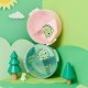 Big Heart Dinosaur Bento Box Creative Round Cute Cartoon Portable Congry Box (بما في ذلك Spoon Fork)