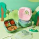 Big Heart Dinosaur Bento Box Creative Fang -Shaped Cump Cartoon Portable Box (بما في ذلك Spoon Fork)