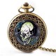 Flinking Retro Quartz Pocket Watch Wholesale Halloween Skuln Head Monicel Porcelain Watches European and American Monamel Borcelain Borching Chailing Watches