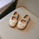 2024 الربيع والخريف الجديد فتاة الجلود أحذية كورية من The Little Girl Bow Pearl Princess Shoes Forefor