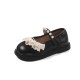 2024 الربيع والخريف الجديد فتاة الجلود أحذية كورية من The Little Girl Bow Pearl Princess Shoes Forefor