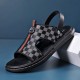 Sandals Men 2023 Summer Summer New New Soft Bottom Beach Shoes Dual -Use Dermis ، Air -breathable non -slip ، يرتدي أحذية الرجال