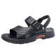 Sandals Men's 2024 New Leather Sleign Seal Beach في الصيف ، أبي ، غير سرقط ، يرتدي ملابس رمال مزدوجة المقاومة