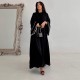 LN120 Modest Arabad Cardigan Black Robe Cuff Beads Abaya Fashion Jacket