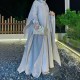 Ly06 Cross -border Tiktok Women's Suctual Suit Robe Abaya Solid Color Two -Piece Lady Dress