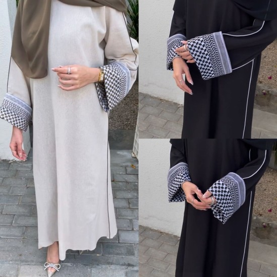 LN875 Cross -Border -East Middal East Muslim Women's Abaya Dress Round Dubai Stitching Robe