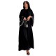 LN120 Modest Arabad Cardigan Black Robe Cuff Beads Abaya Fashion Jacket